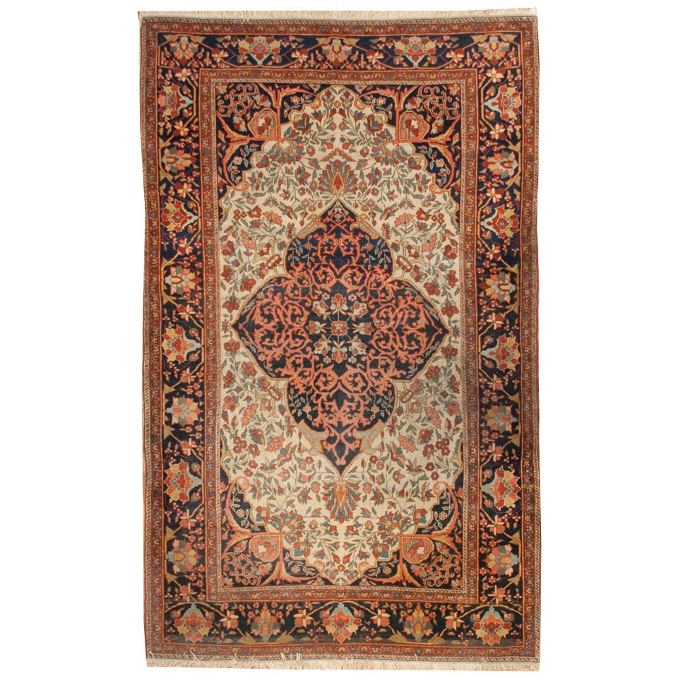19th Century Sarouk Farahan Rug For Sale
