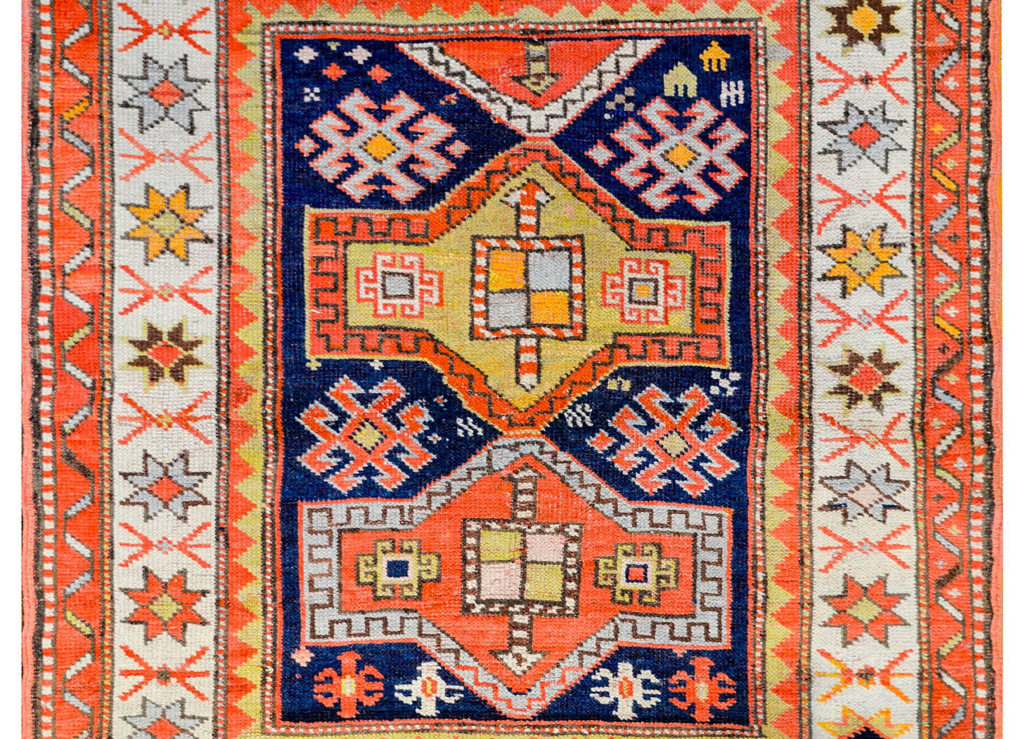 Antique 19th Century Kazak Rug For Sale