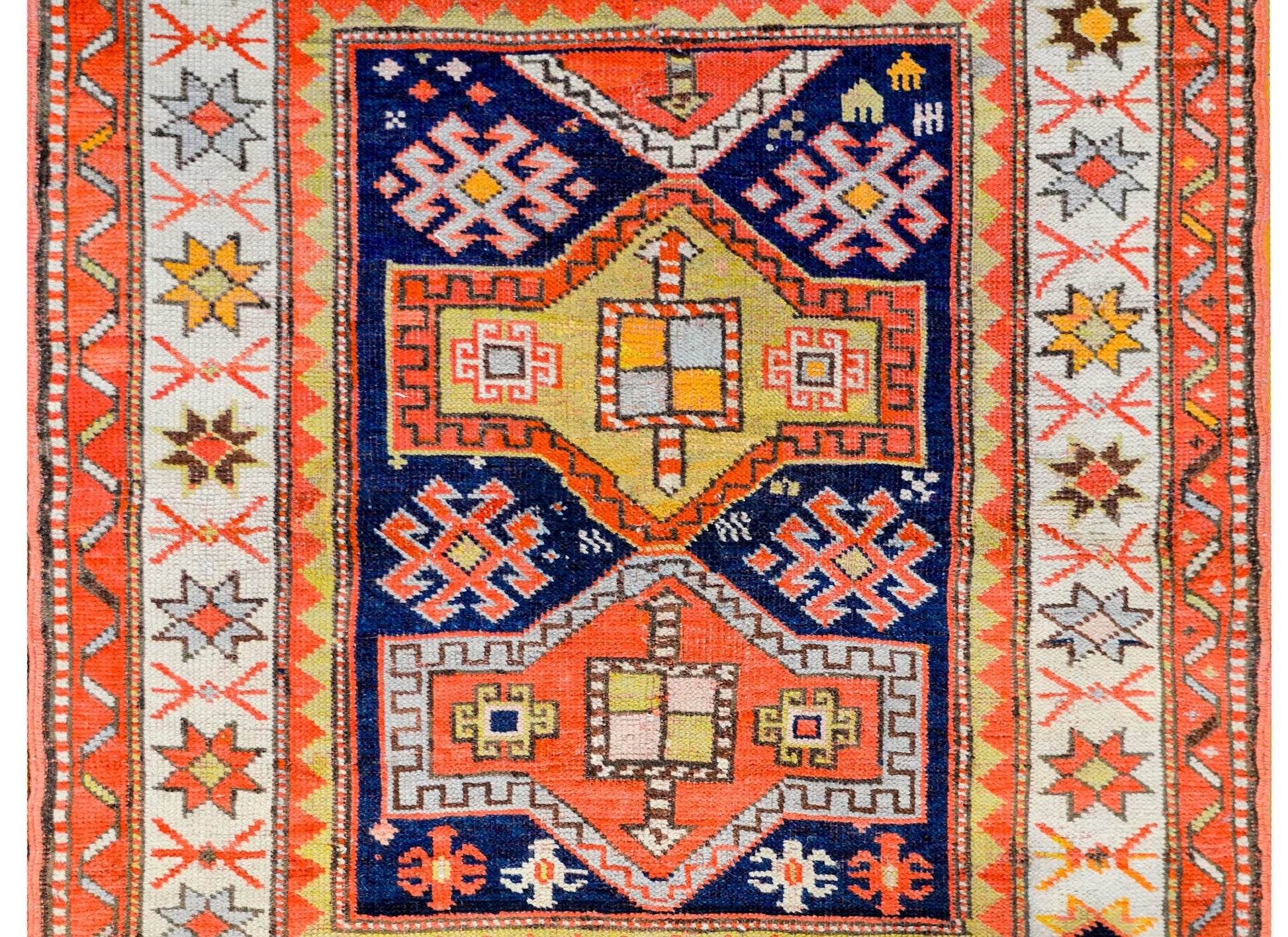 Antique 19th Century Kazak Rug For Sale