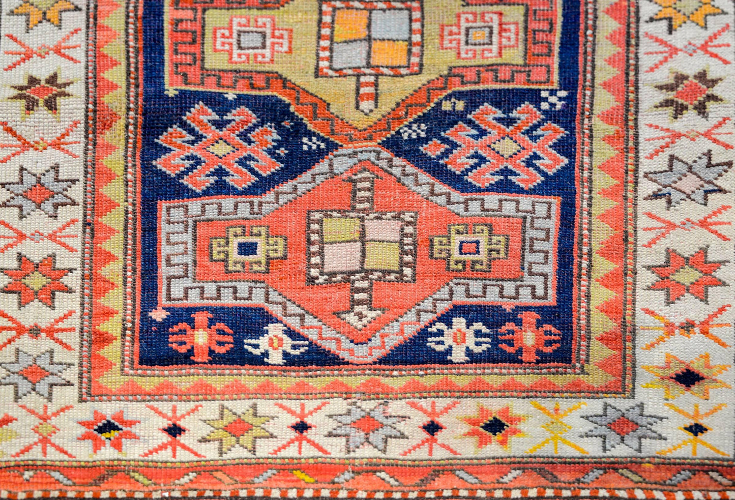 Antique 19th Century Kazak Rug For Sale