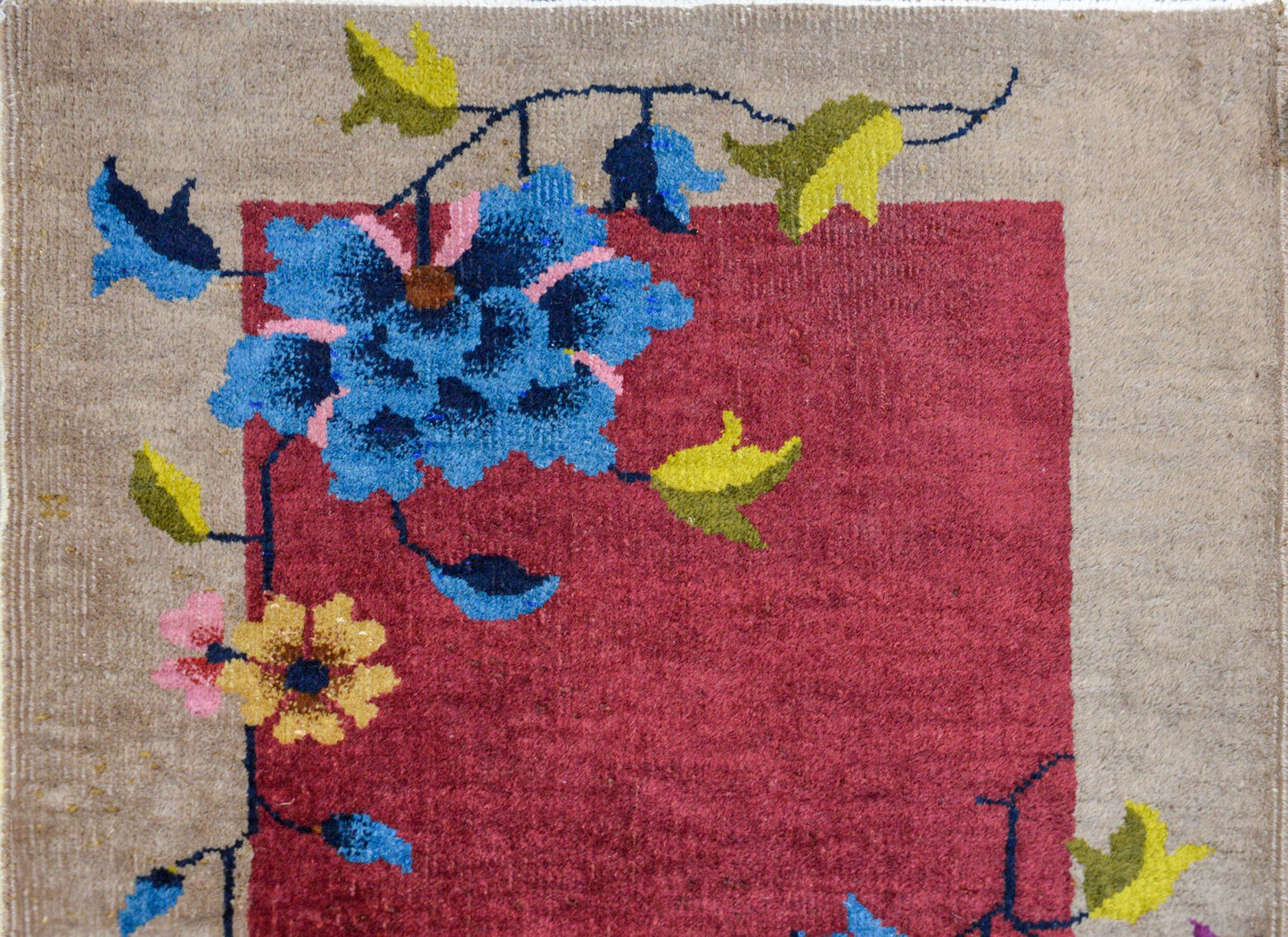 Petite Chinese Art Deco Rug For Sale