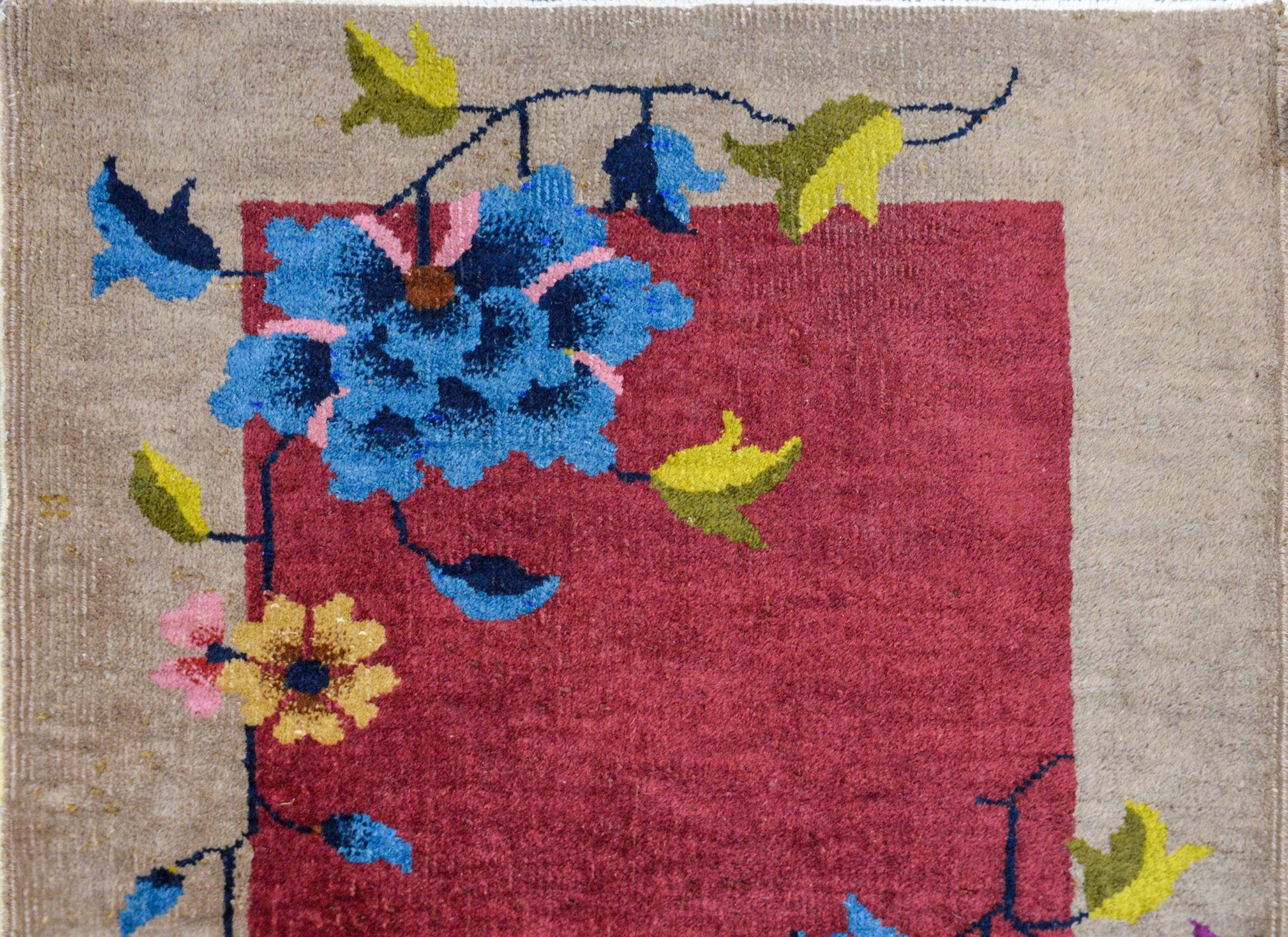 Petite Chinese Art Deco Rug For Sale