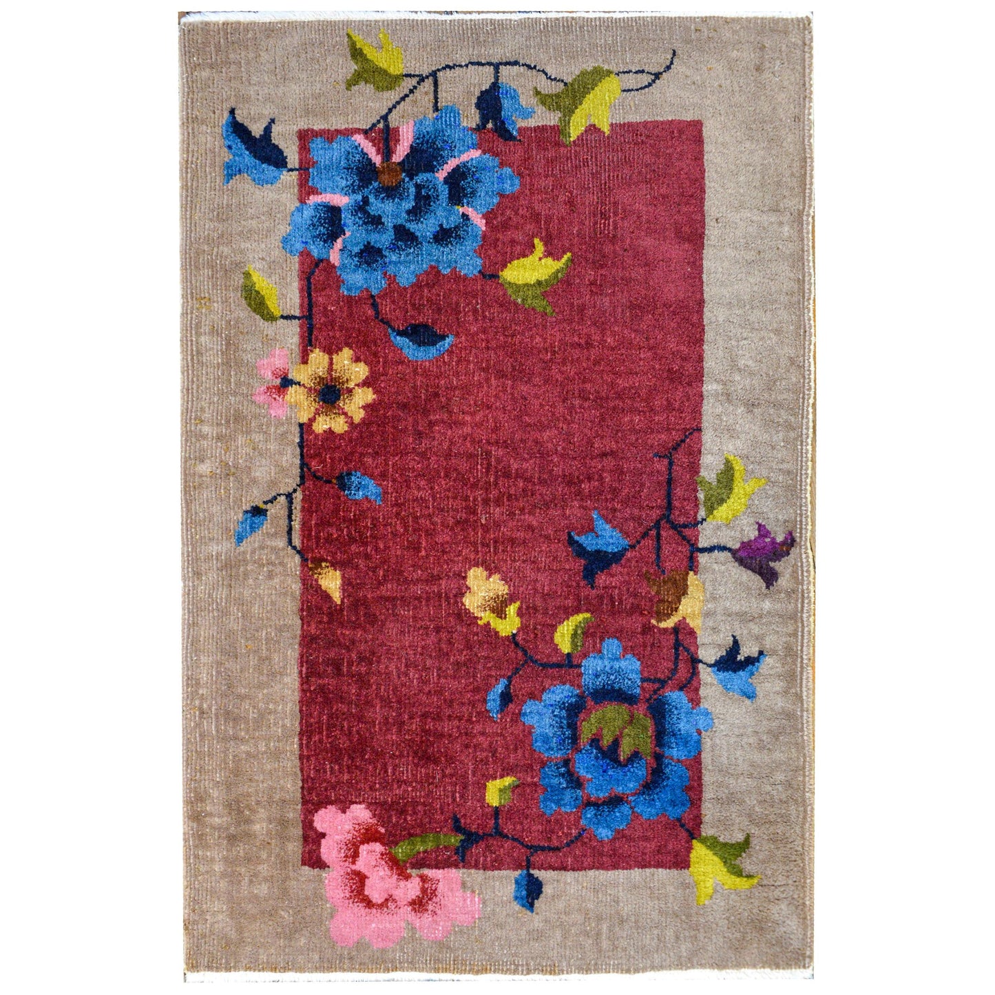 Petite Chinese Art Deco Rug For Sale