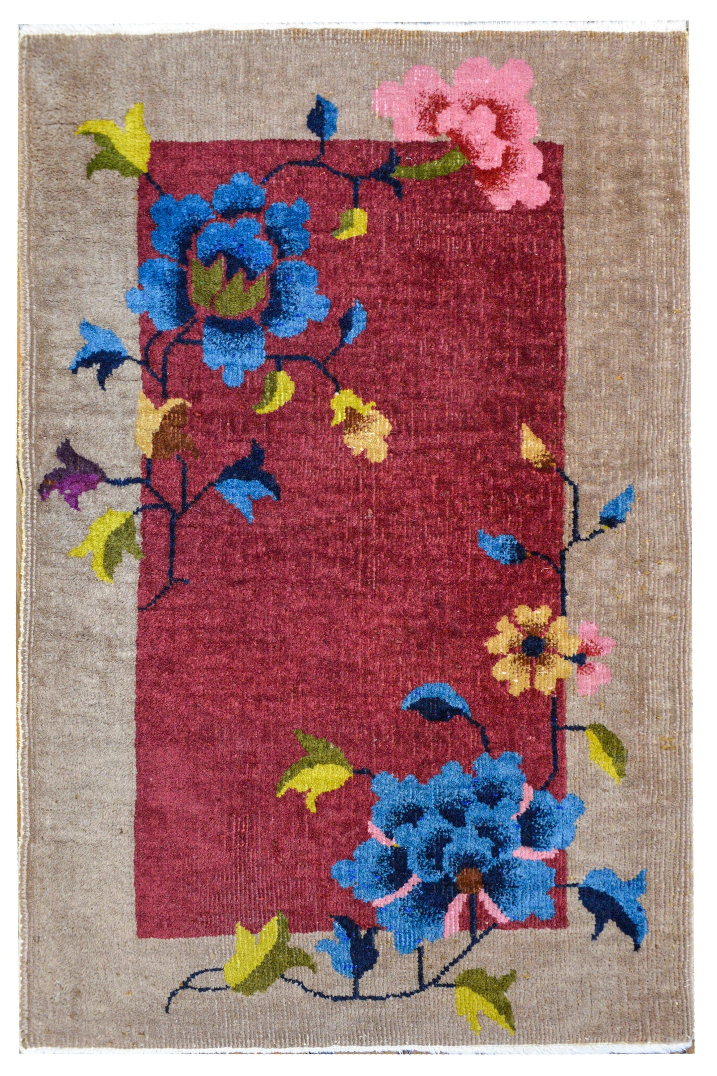 Petite Chinese Art Deco Rug For Sale