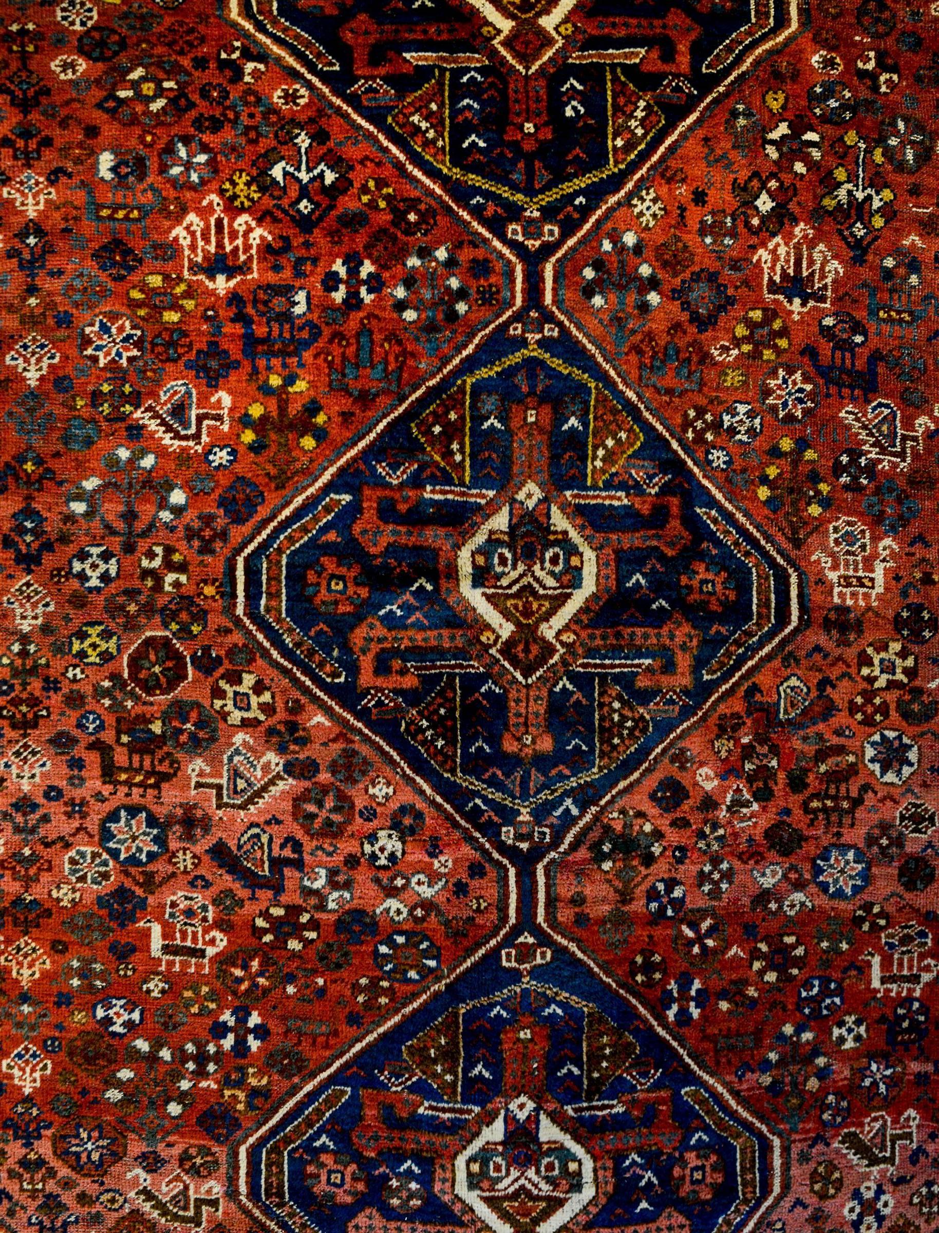 Outstanding Early 20th Century Ghashghaei Rug For Sale