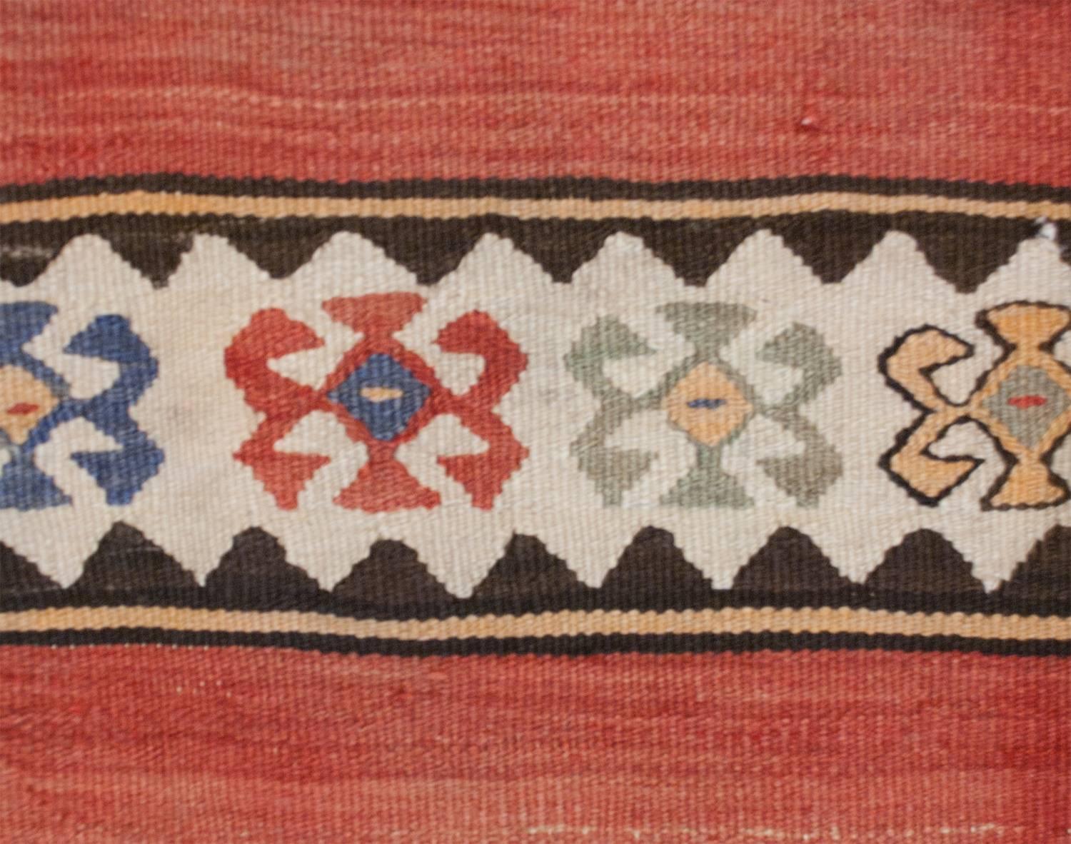Bold Early 20th Century Zarand Kilim Runner For Sale
