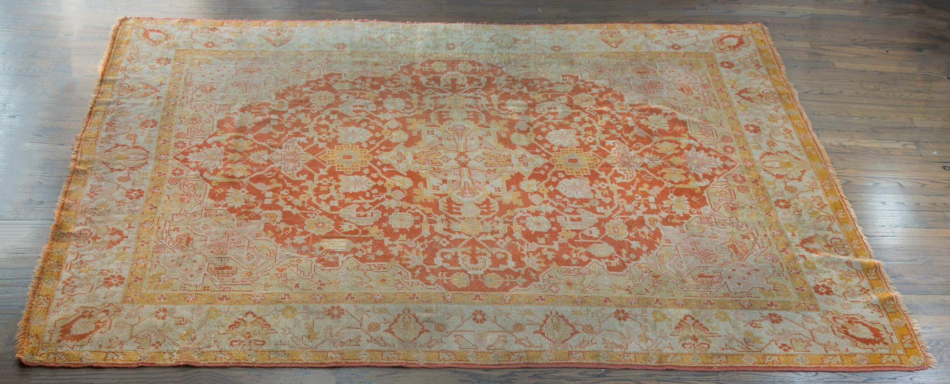 19th Century Turkish Oushak Rug For Sale