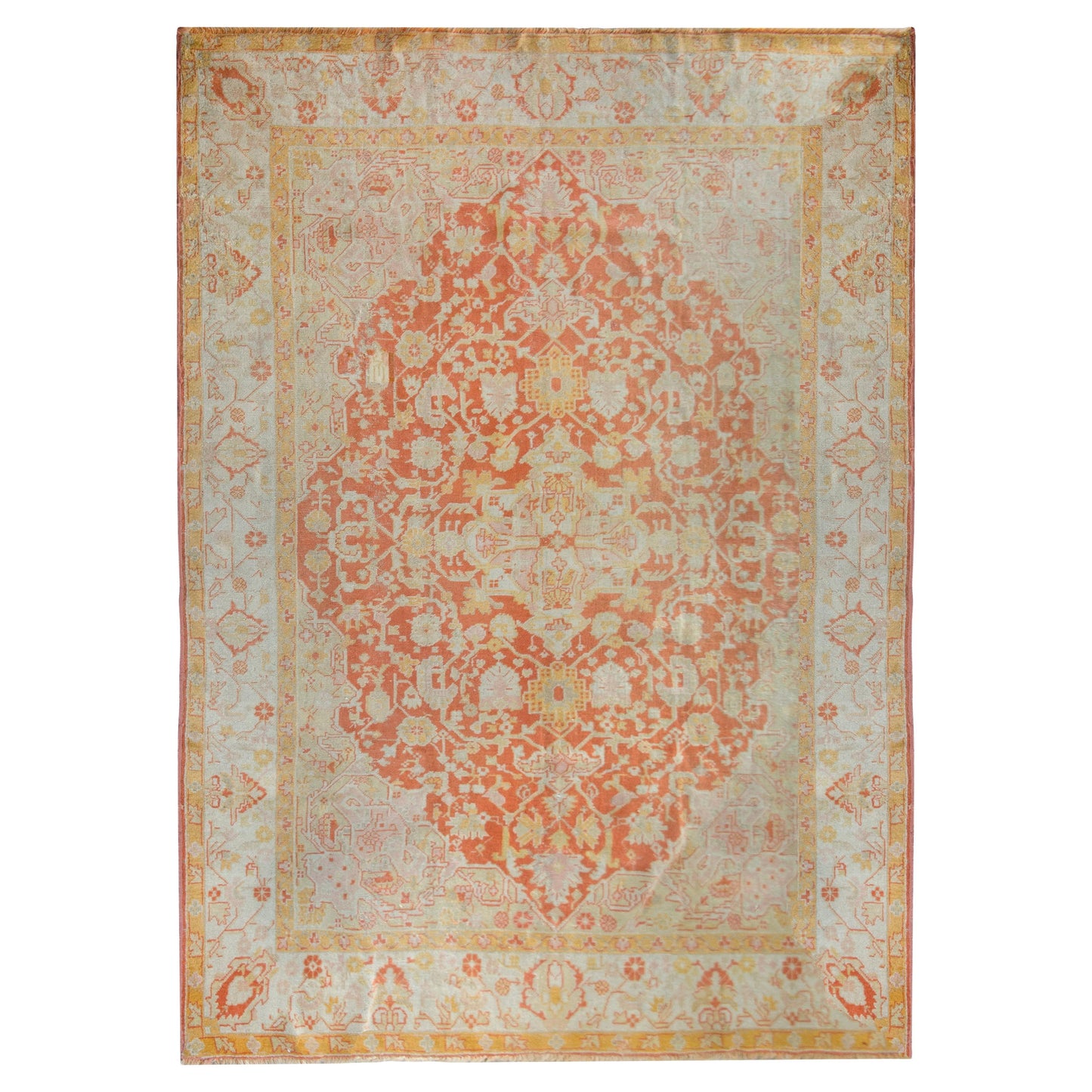 19th Century Turkish Oushak Rug For Sale