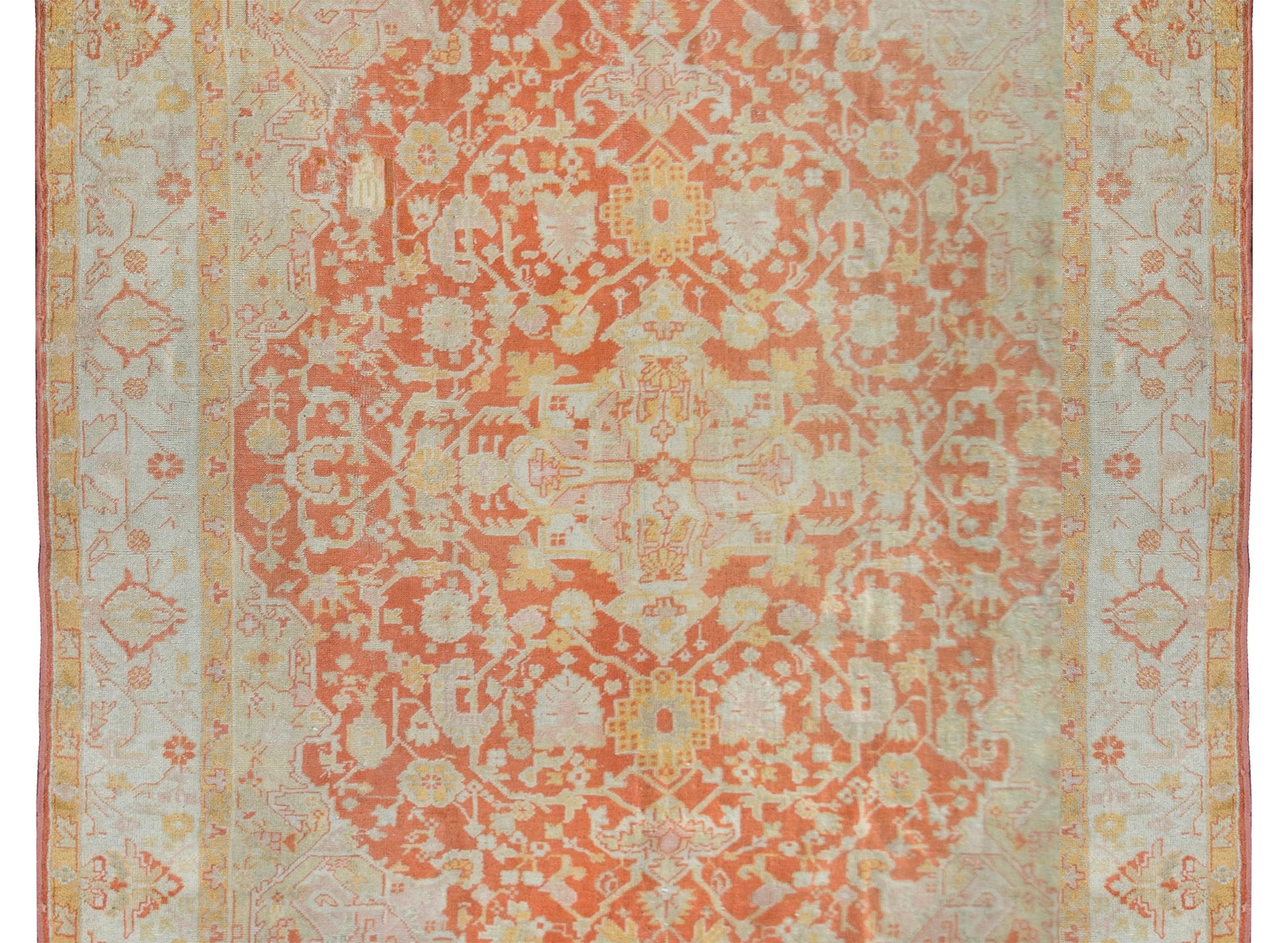 19th Century Turkish Oushak Rug For Sale