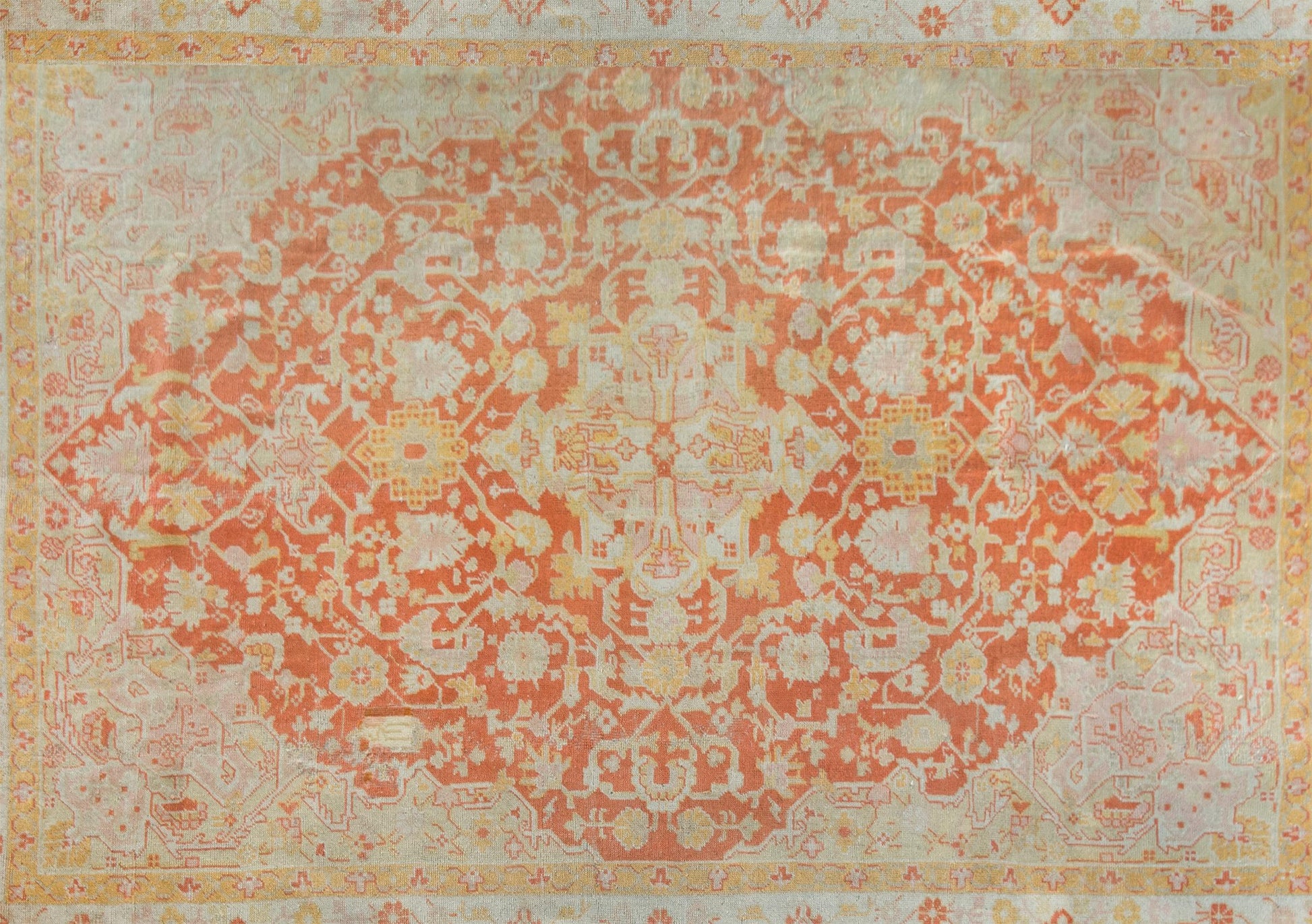 19th Century Turkish Oushak Rug For Sale