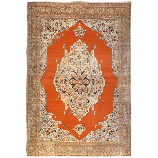 Masterful 19th Century Haji Jalili Tabriz Rug For Sale