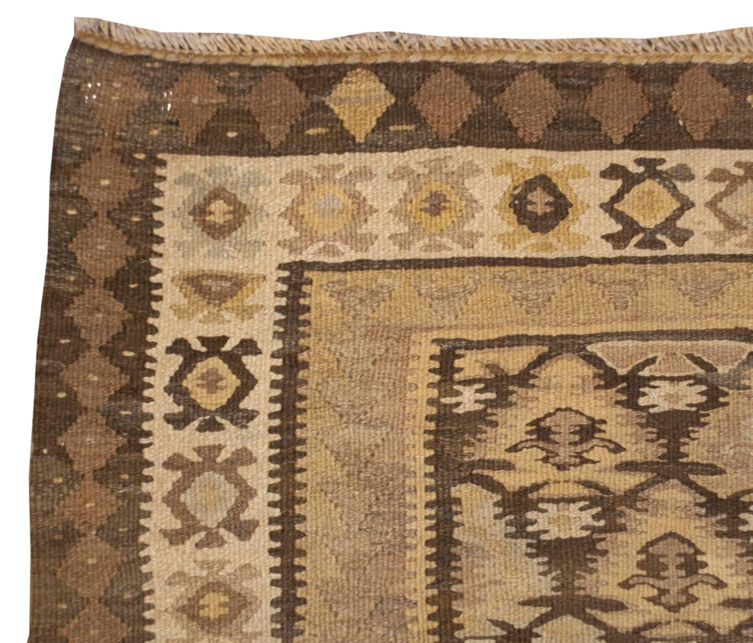 Beautiful Early 20th Century Qazvin Kilim Runner For Sale