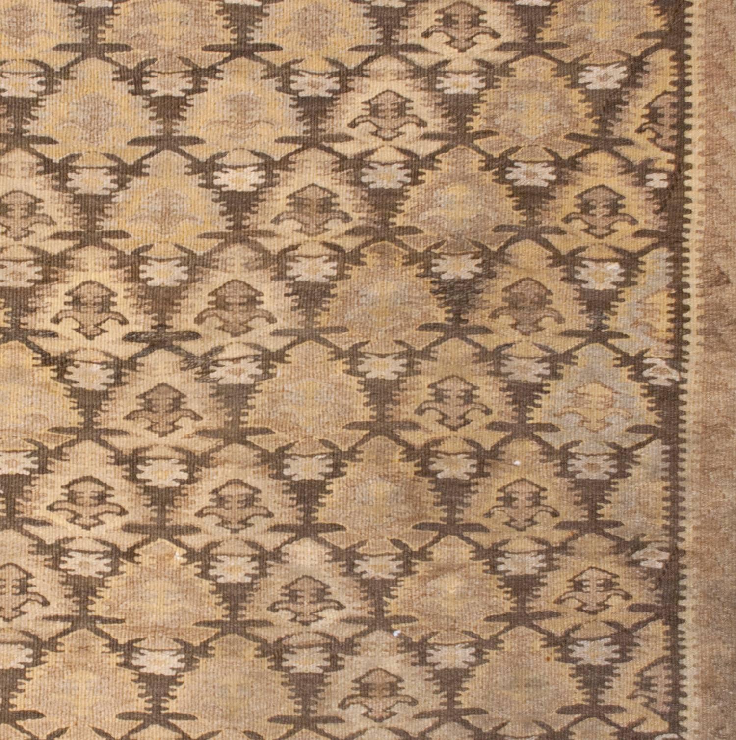 Beautiful Early 20th Century Qazvin Kilim Runner For Sale