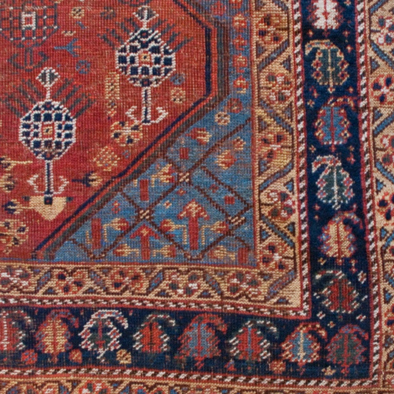 19th Century Ghashghaei Carpet For Sale