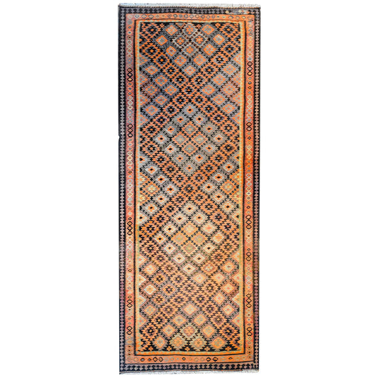 Amazing Mid-20th Century Qazvin Kilim Runner For Sale