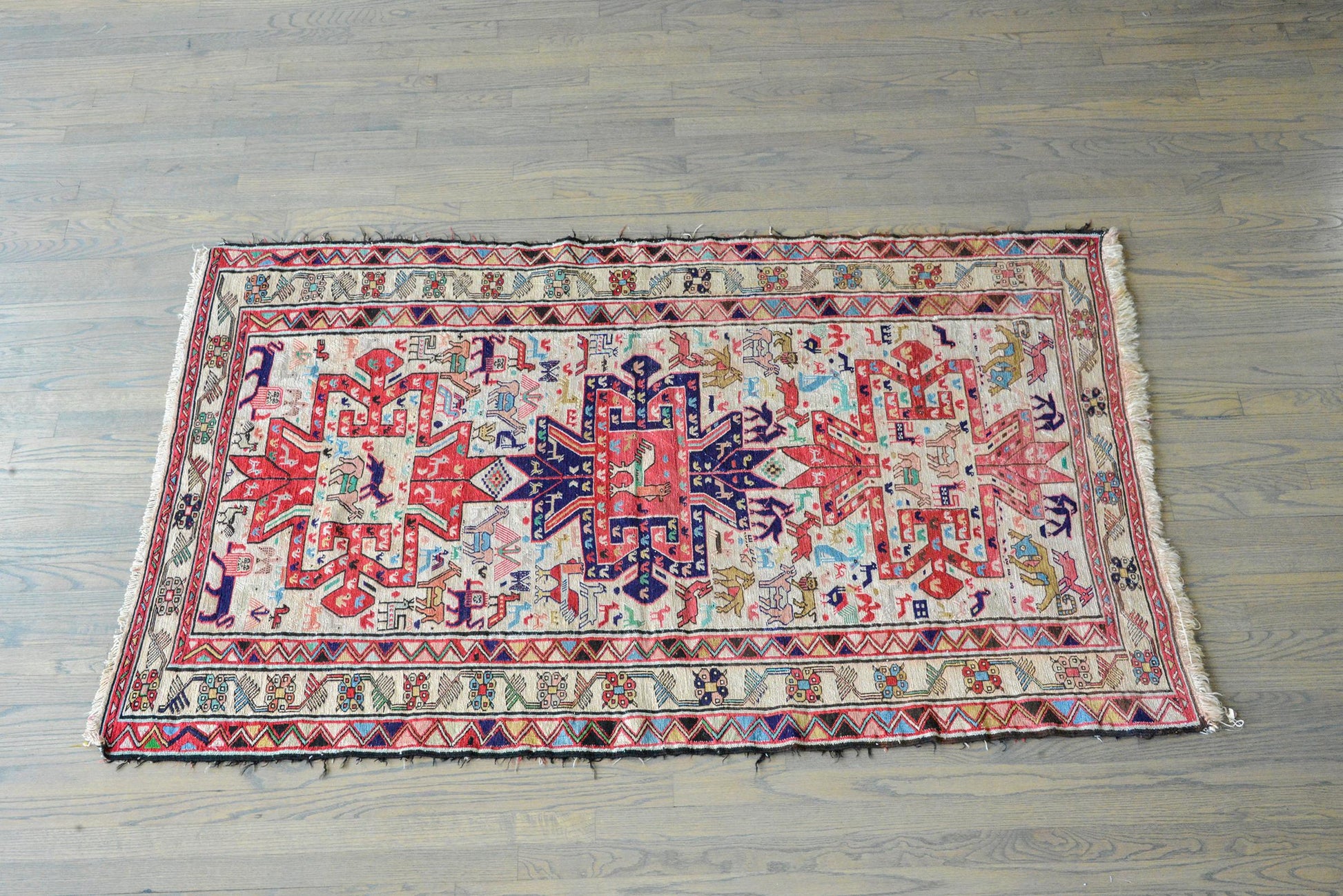 Gorgeous Vintage Soumak Rug For Sale