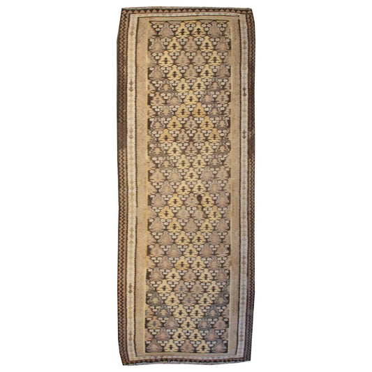 Early 20th Century Qazvi Kilim Runner For Sale