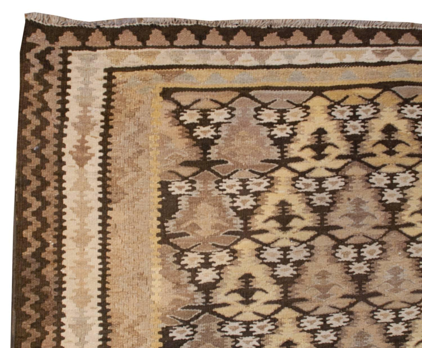 Early 20th Century Qazvi Kilim Runner For Sale