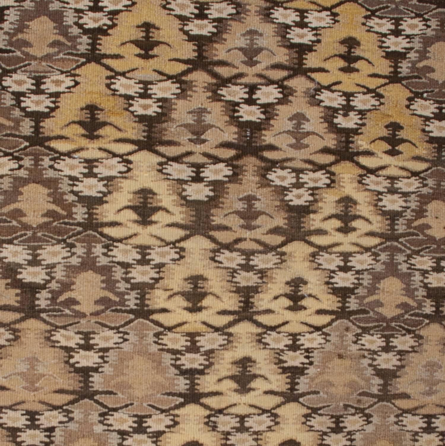Early 20th Century Qazvi Kilim Runner For Sale