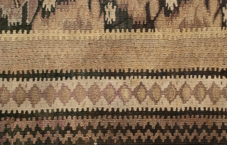 Early 20th Century Qazvin Kilim Runner For Sale