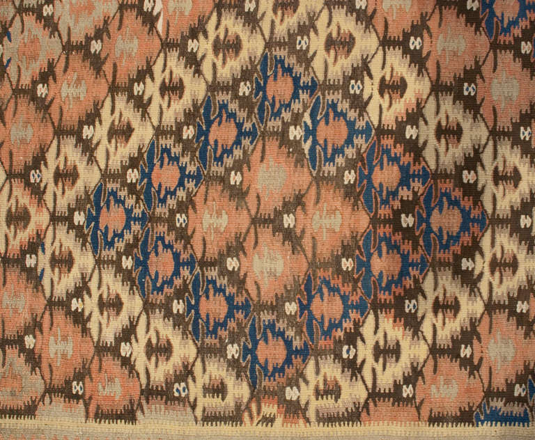 Early 20th Century Persian Qazvin Kilim Runner For Sale