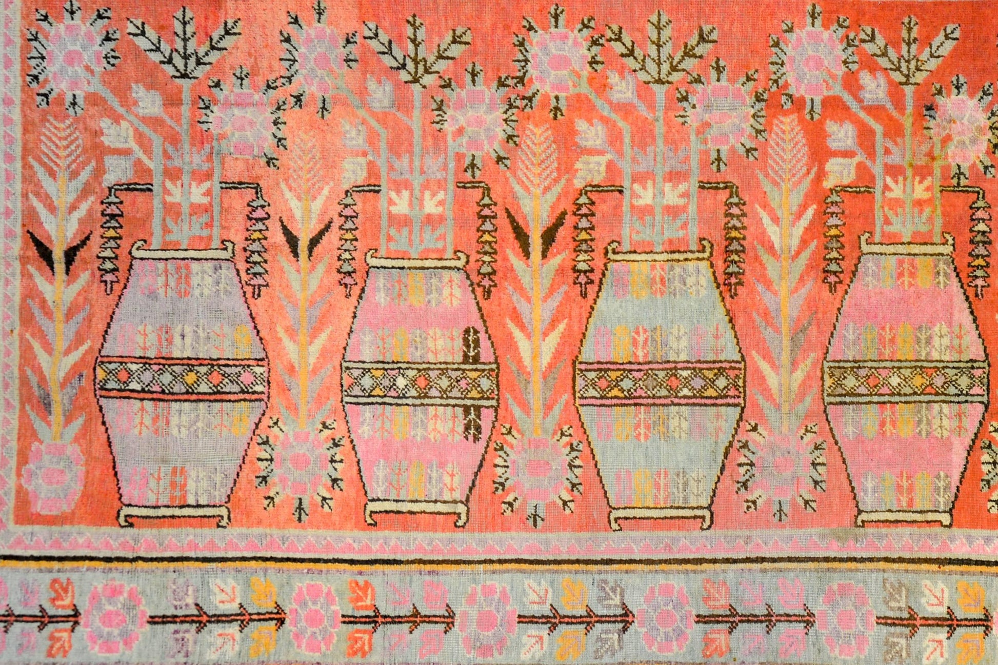 Wonderful Early 20th Century Pictorial Khotan Rug For Sale