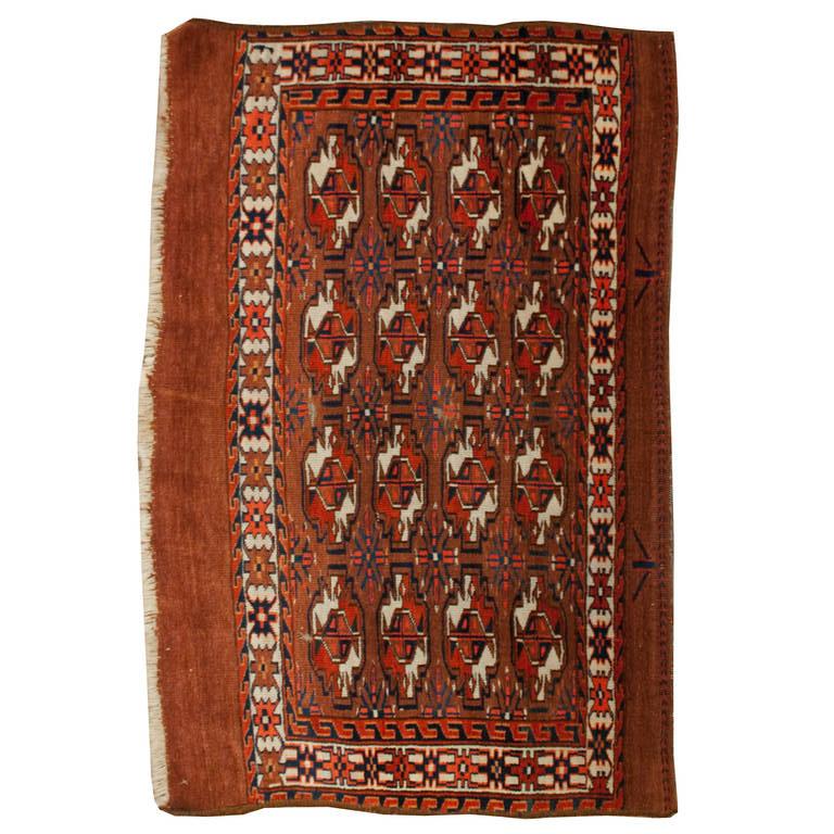 19th Century Turkman Rug For Sale