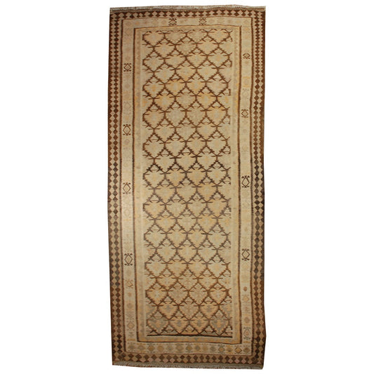 Early 20th Century Qazvin Kilim Runner For Sale