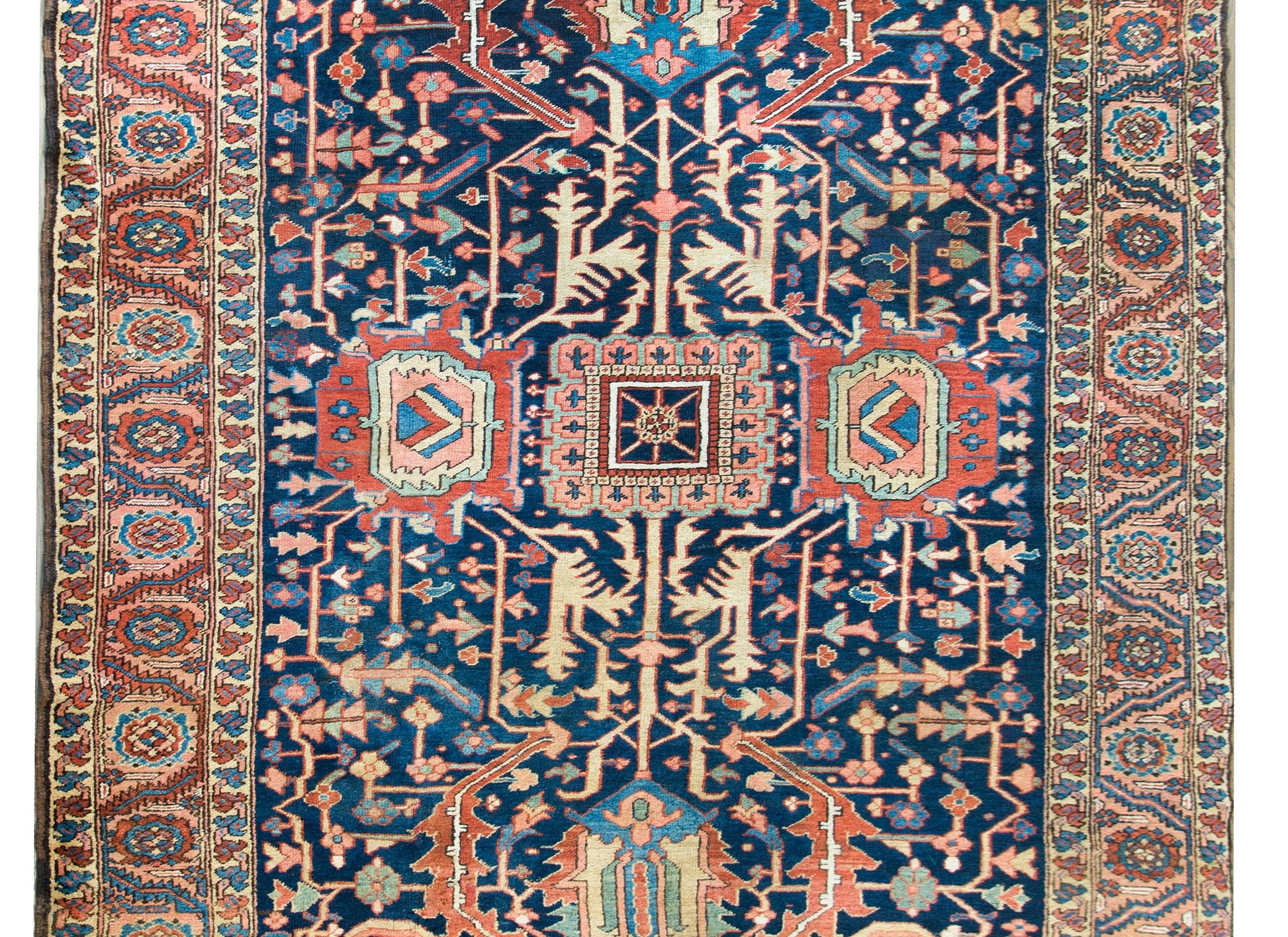 Rare Early 20th Century Persian Heriz Rug For Sale