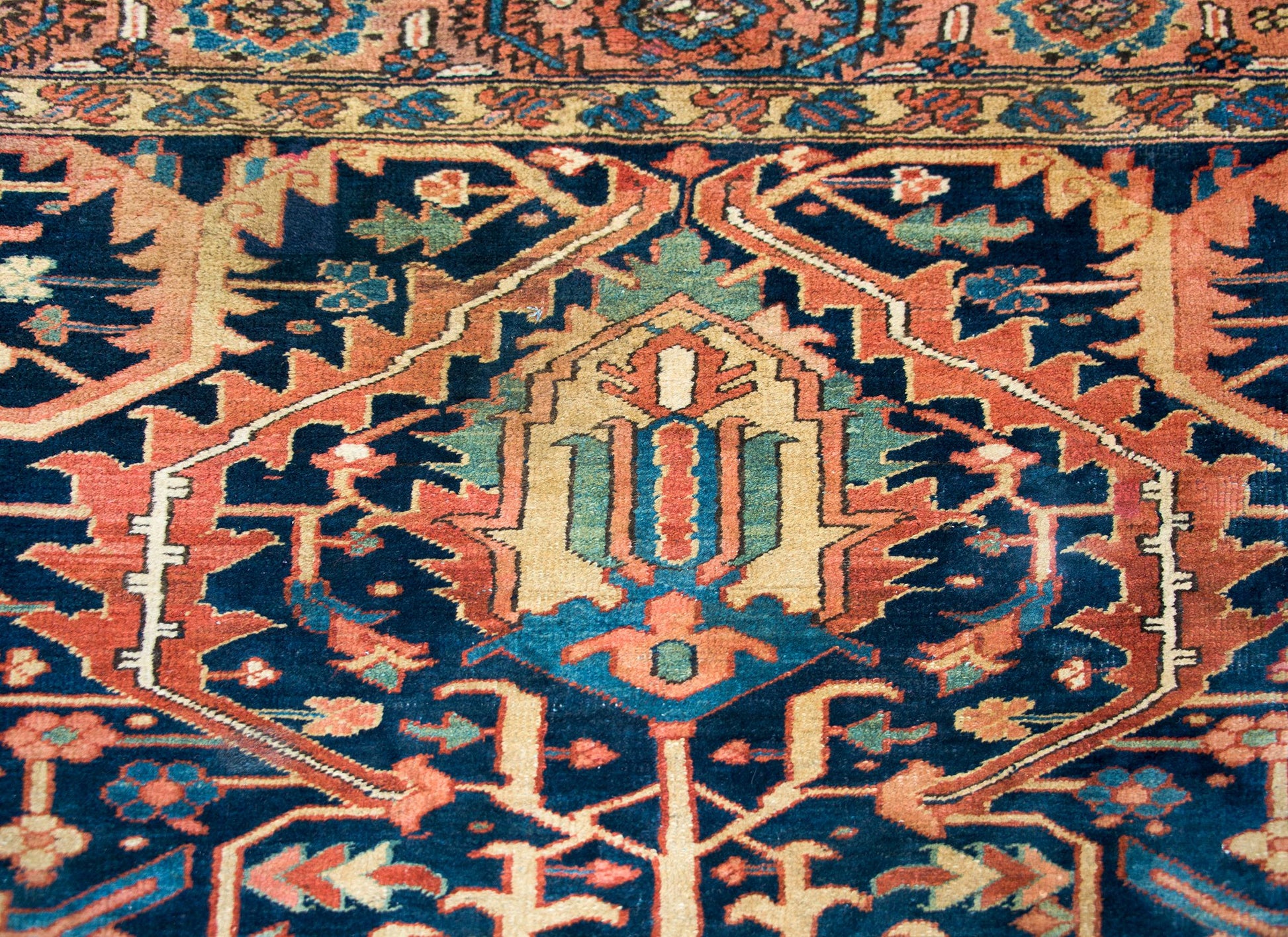Rare Early 20th Century Persian Heriz Rug For Sale