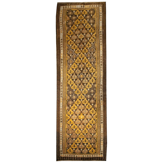 Early 20th Century Qazvin Kilim Runner For Sale