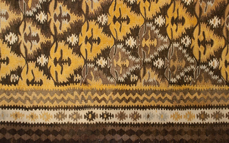 Early 20th Century Qazvin Kilim Runner For Sale