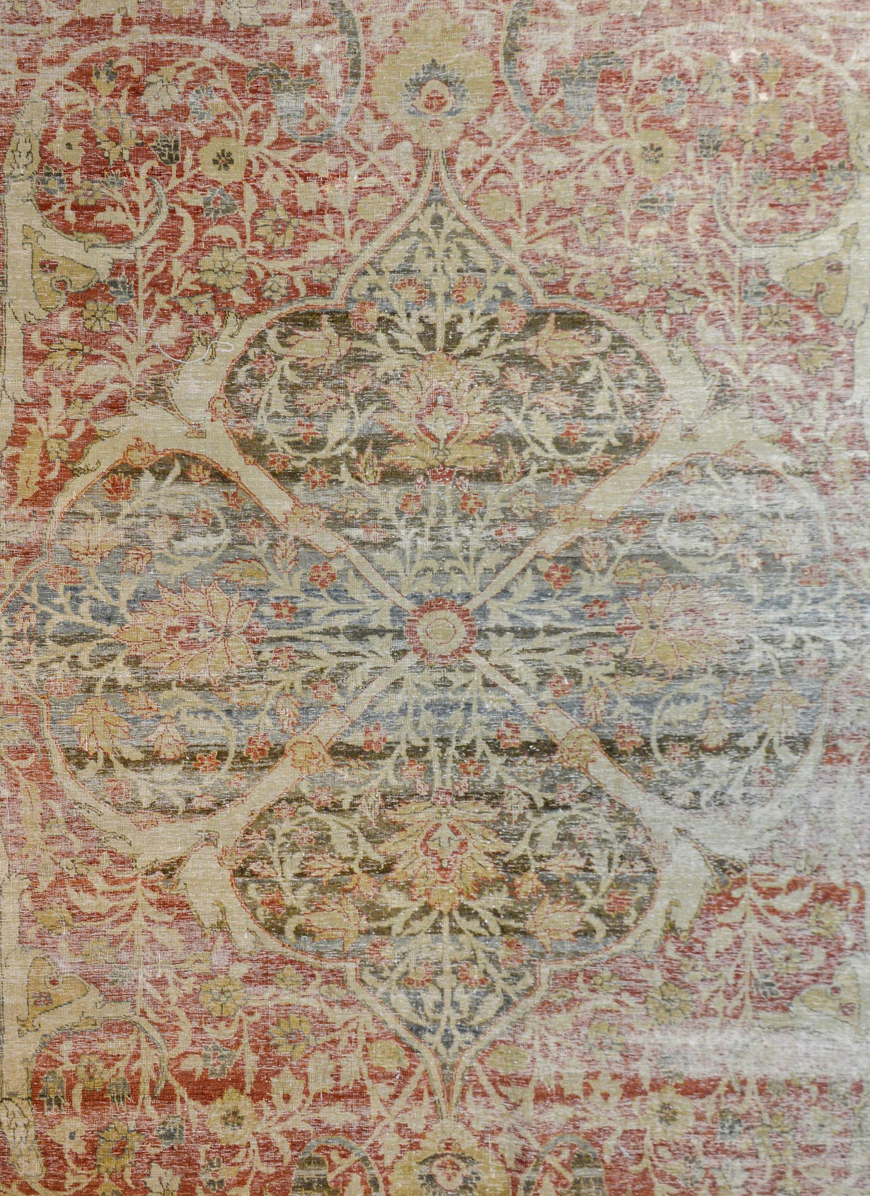 Beautiful Early 20th Century Hadji Jalili Tabriz Rug For Sale