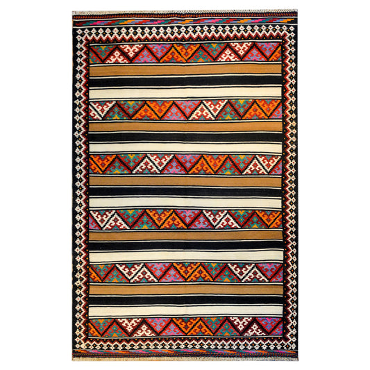 Bold Vintage Zarand Kilim Runner For Sale