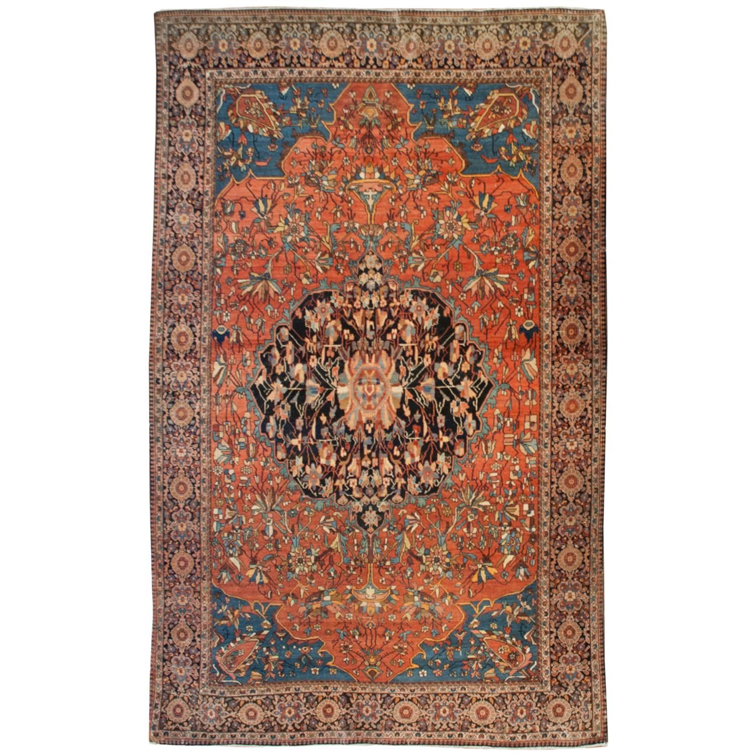 Exceptional 19th Century Sarouk Farahan Rug For Sale