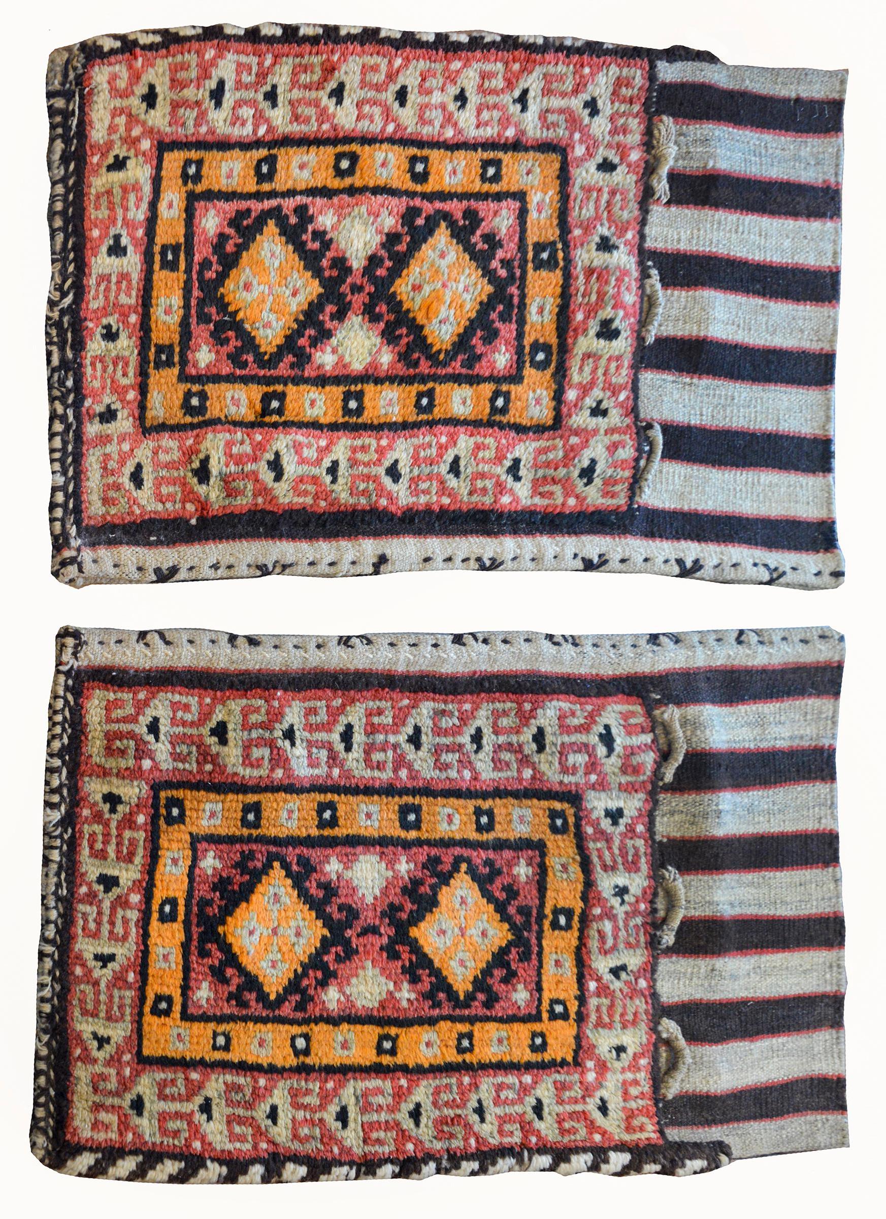 Pair of Early 20th Century Gabbeh Grain Bag Rugs For Sale