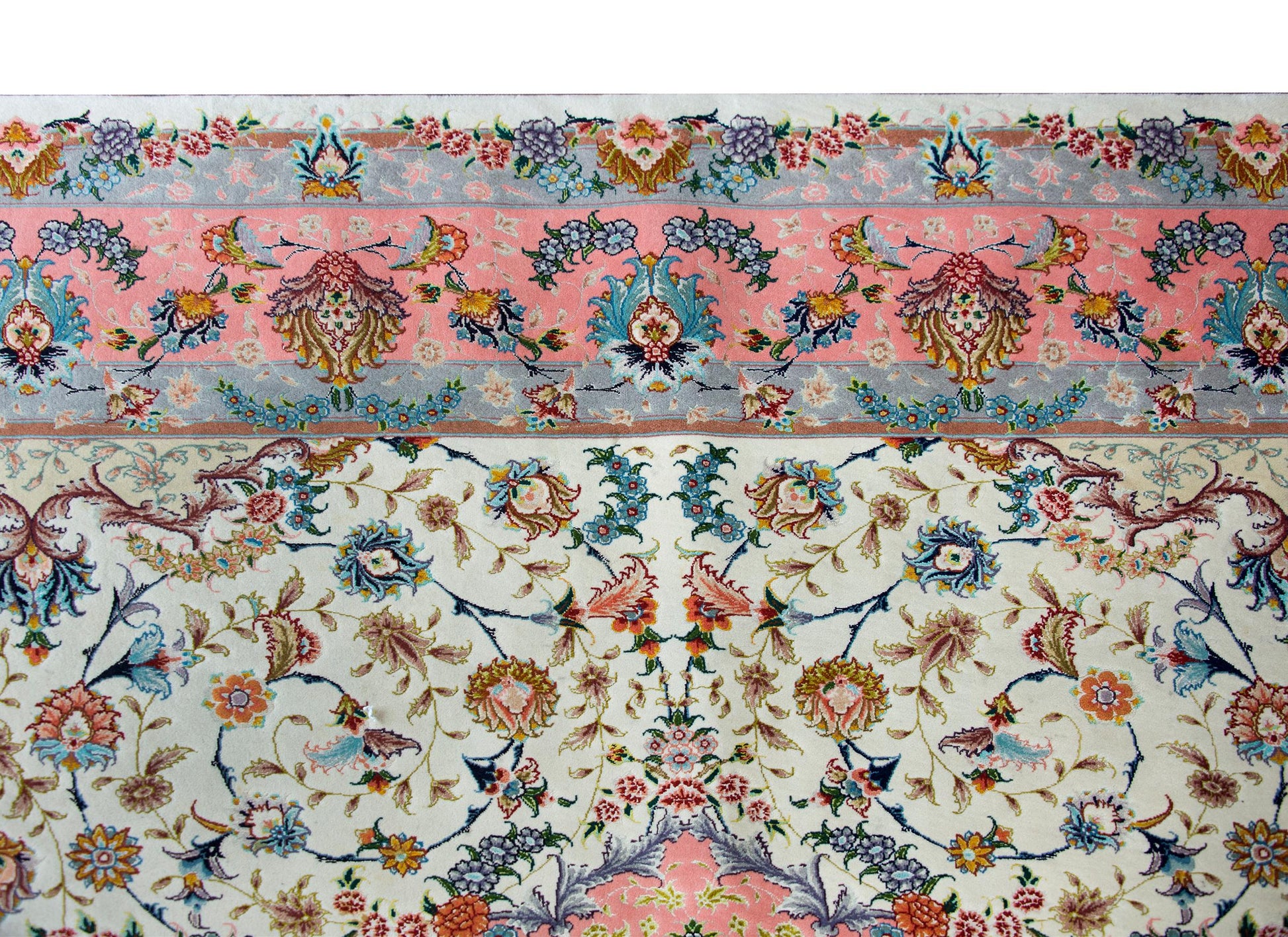 Vintage Silk Persian Tabriz Rug For Sale