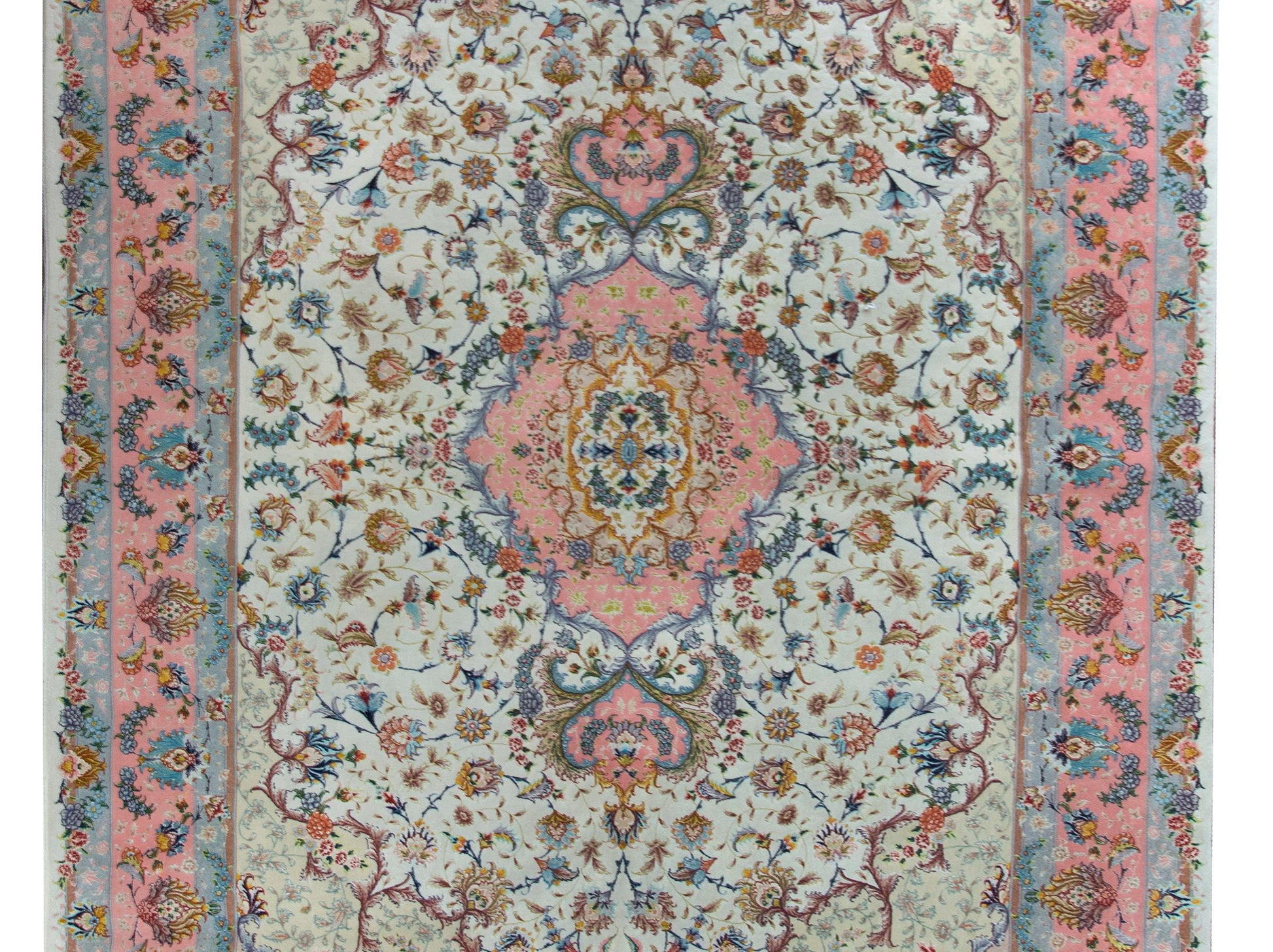 Vintage Silk Persian Tabriz Rug For Sale