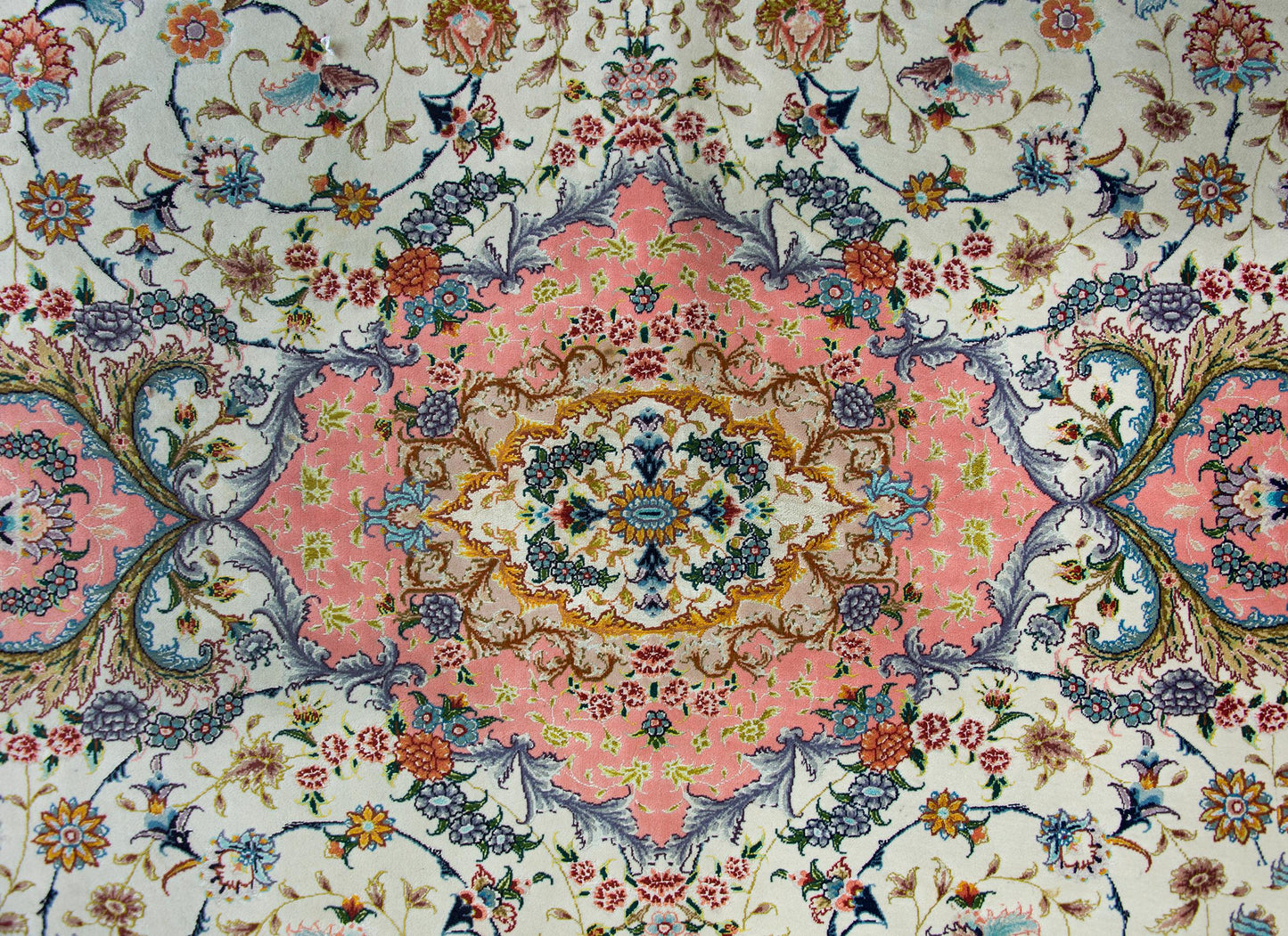 Vintage Silk Persian Tabriz Rug For Sale