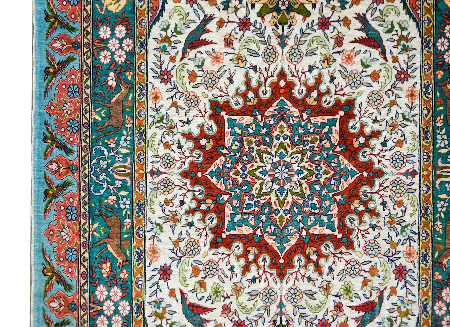 Vintage Chinese Silk Rug For Sale