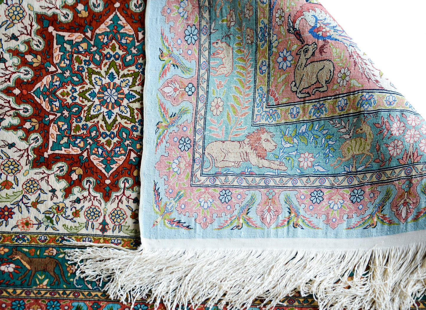 Vintage Chinese Silk Rug For Sale