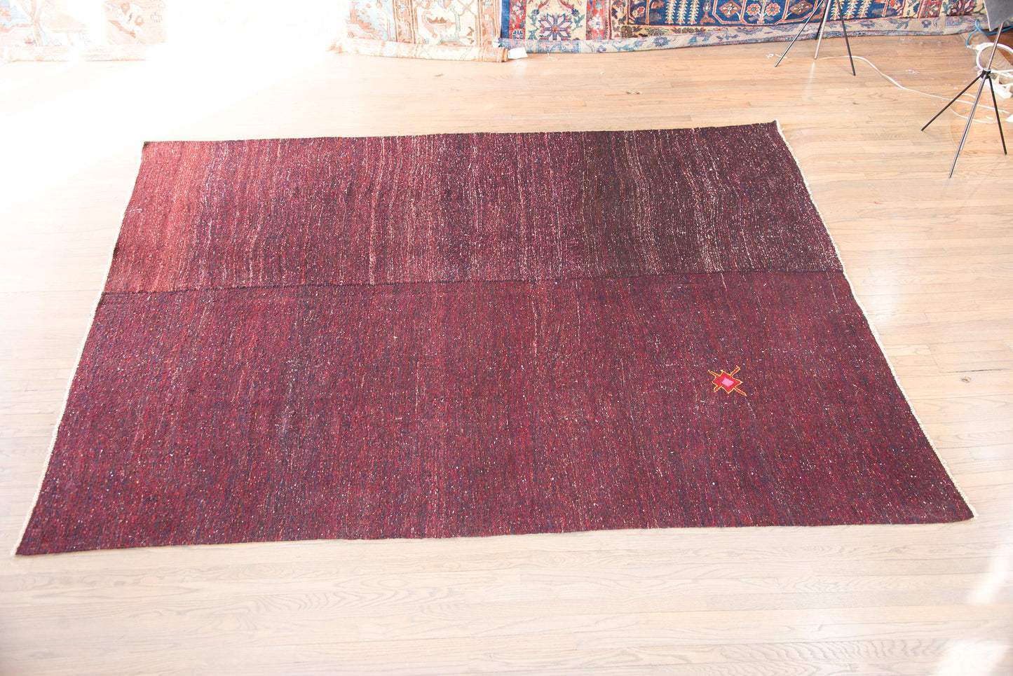 Brilliant Vintage Gabbeh Kilim Rug For Sale