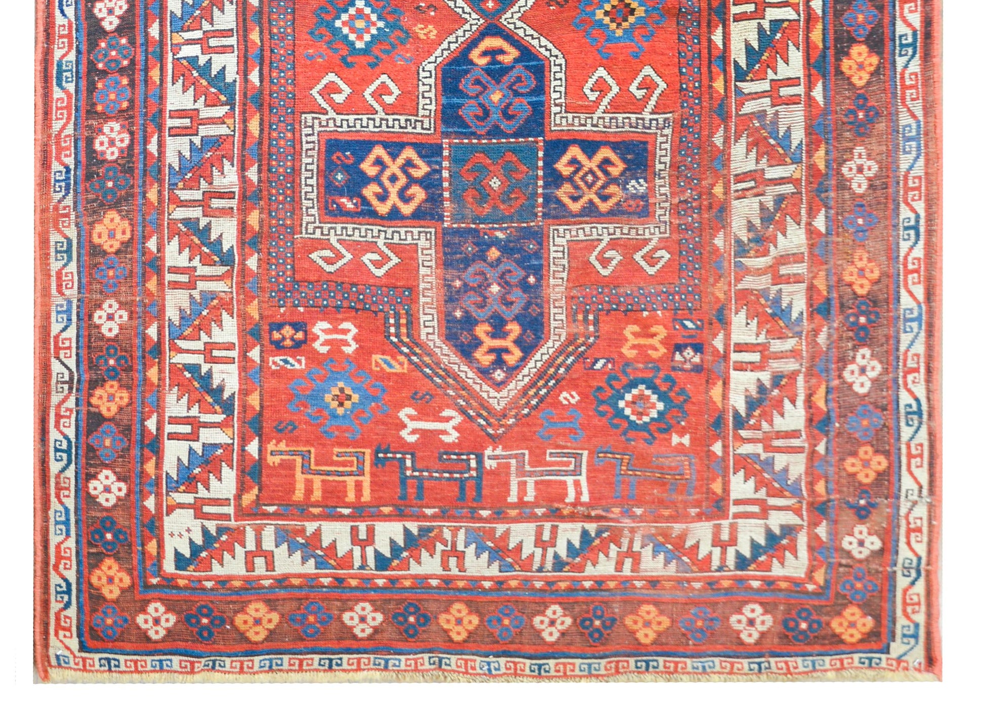Early 20th Century Persian Kazak Rug For Sale