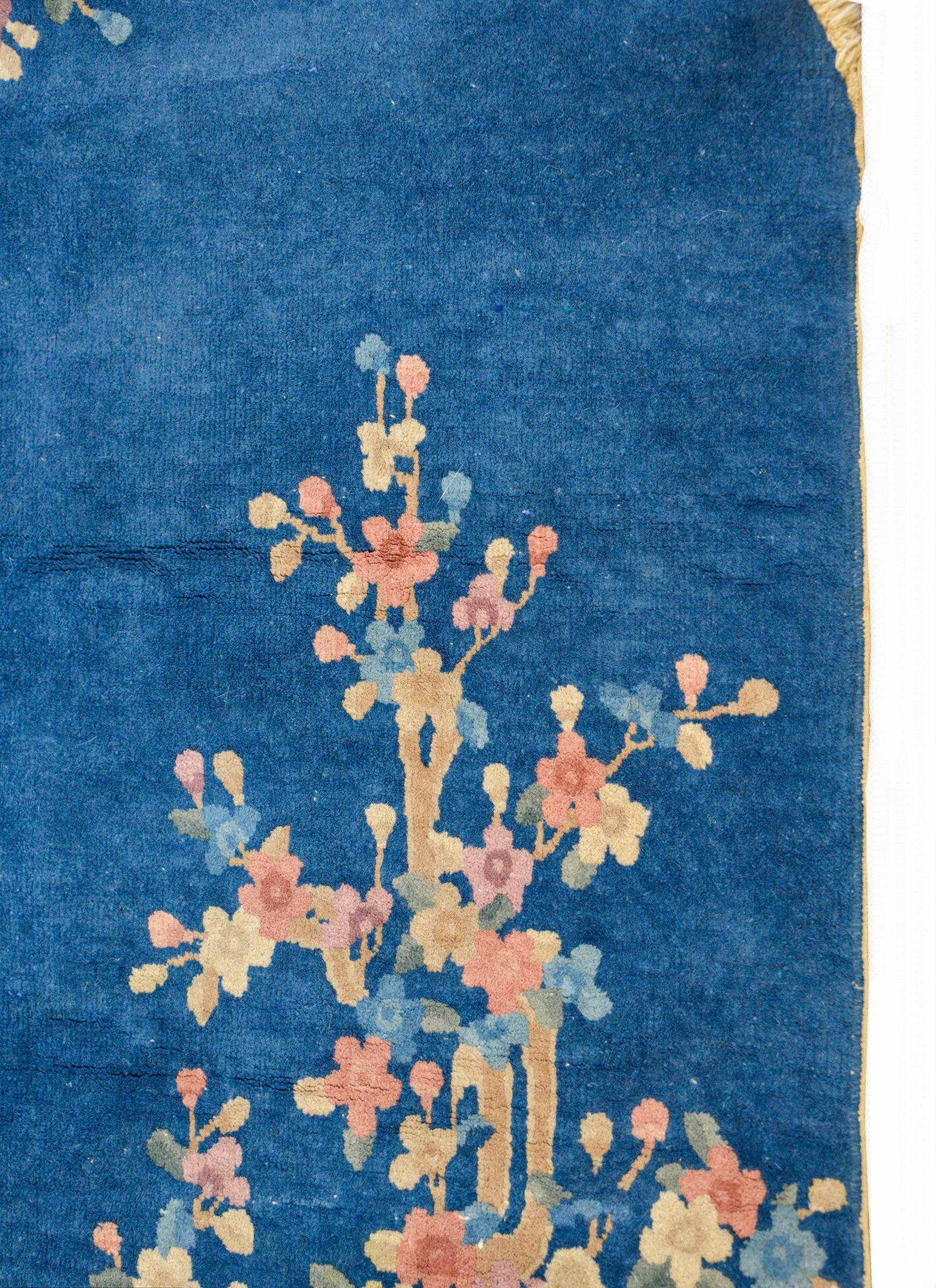 Pair of Early 20th Century Chinese Art Deco Oval Rugs For Sale
