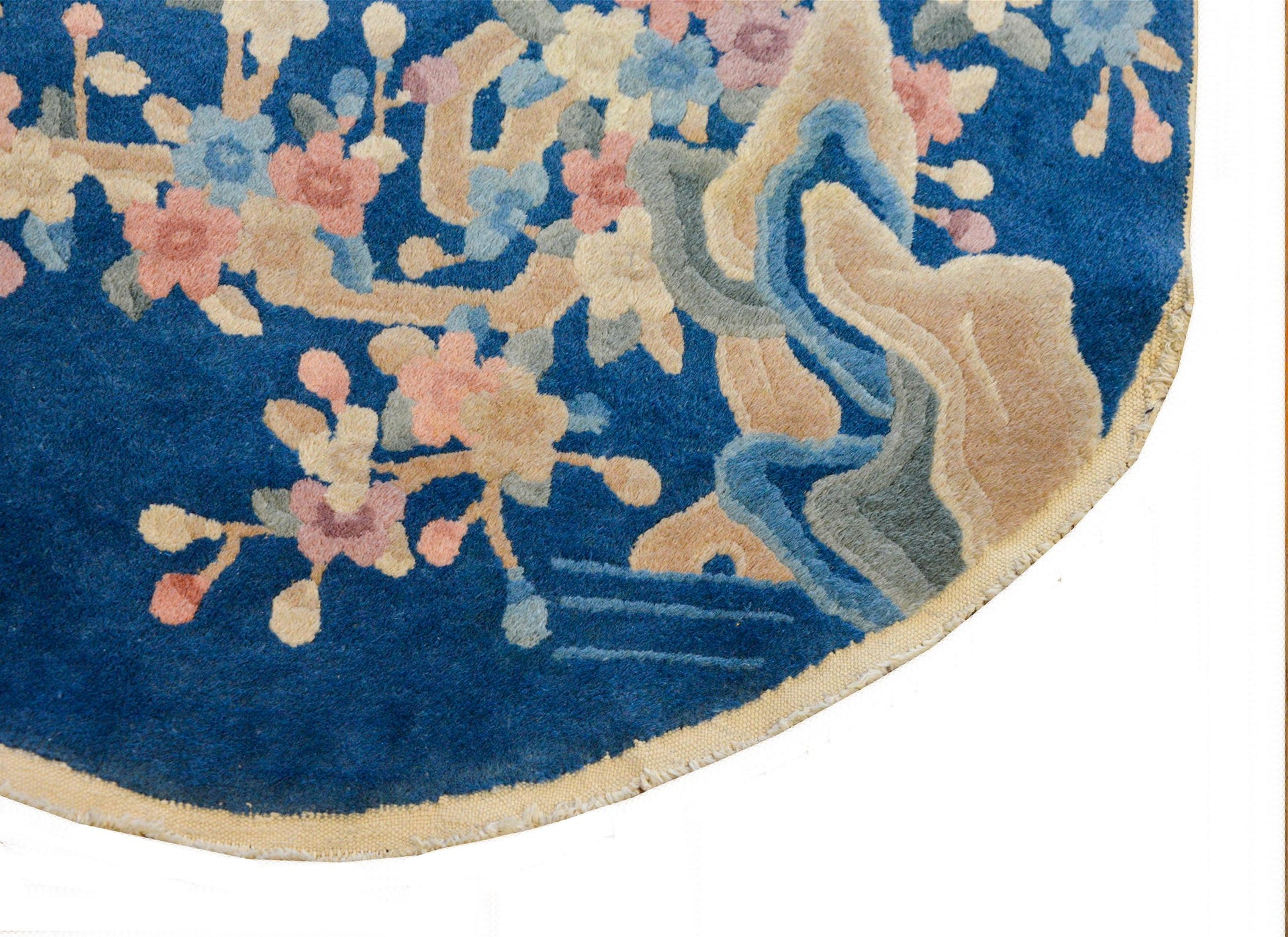 Pair of Early 20th Century Chinese Art Deco Oval Rugs For Sale