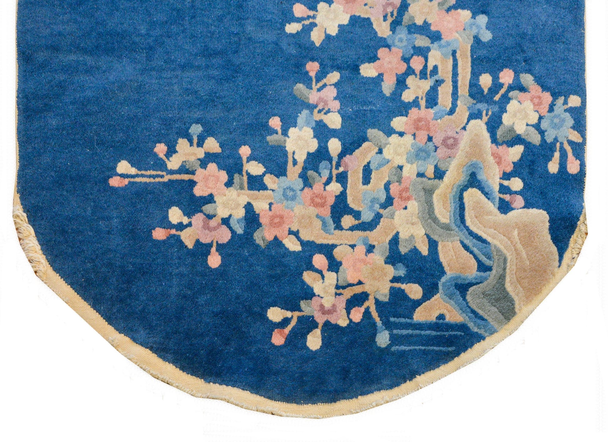 Pair of Early 20th Century Chinese Art Deco Oval Rugs For Sale