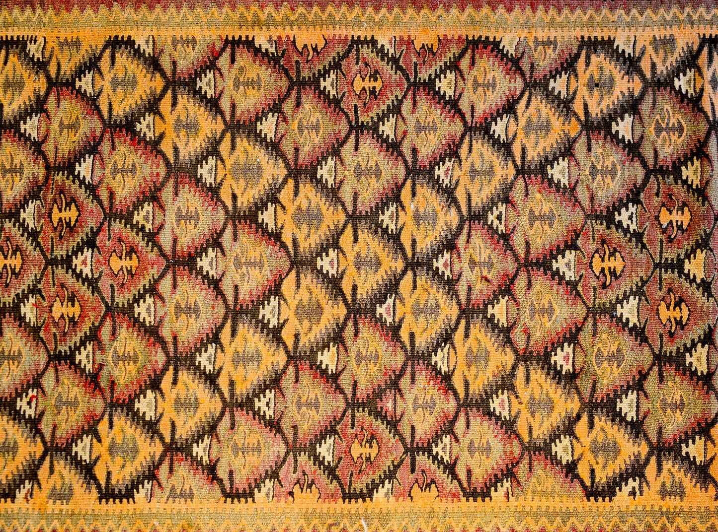 Classic Early 20th Century Qazvin Kilim Runner For Sale