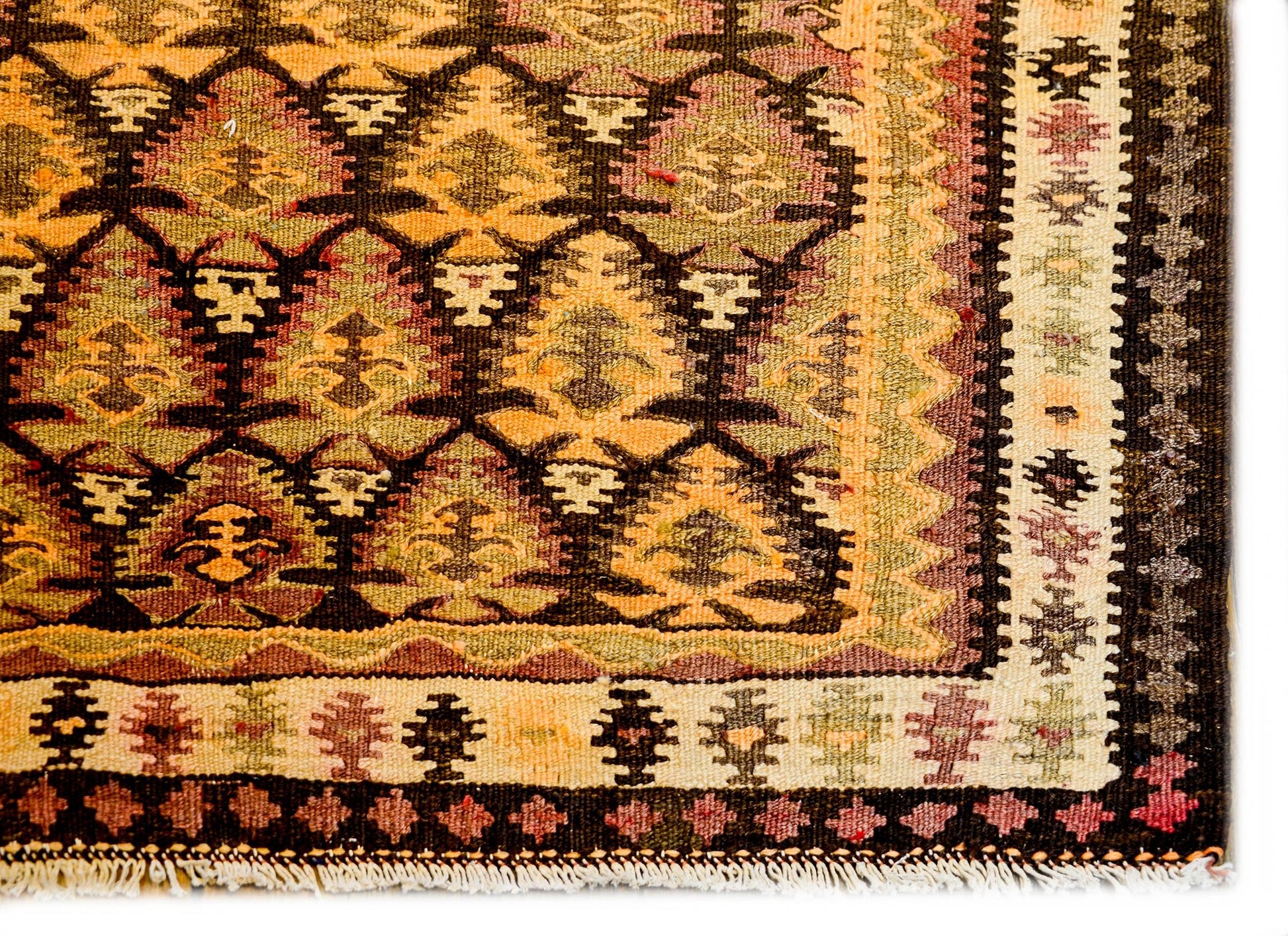 Classic Early 20th Century Qazvin Kilim Runner For Sale