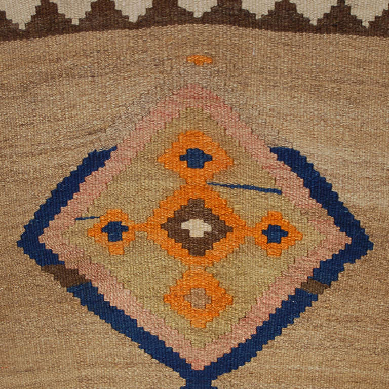 Early 20th Century Qazvin Kilim Runner For Sale