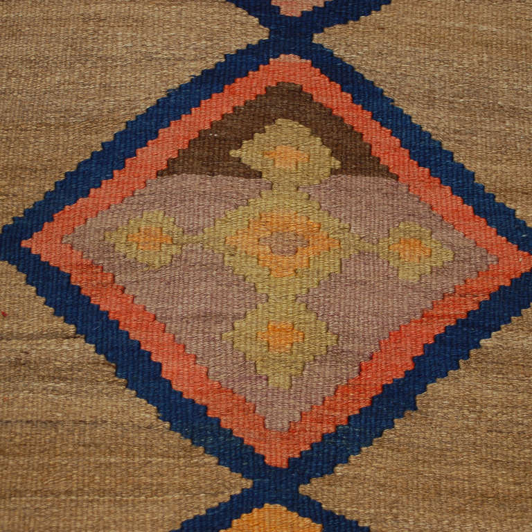 Early 20th Century Qazvin Kilim Runner For Sale